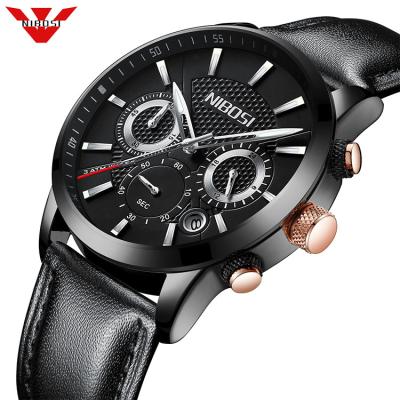 China Fashion Automatic Sport Date Quartz Wristwatches Luxury Leather Men Waterproof Quartz Wristwatches for sale