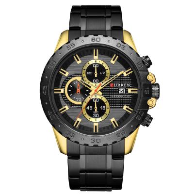 China Six-hand Automatic Calendar Stainless Steel Date CURREN Luxury Men's Business Watch for sale