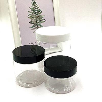 China Skin Carre Cream Pet Plastic Jar Packaging Cosmetic Jars Clear Spice Jars Packaging for sale