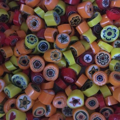 China Factory Price Eco-friendly Wholesale COE 95 Colorful Millefiori Glass Bead Slices For DIY Jewelry Glass Mosaic Decoration for sale