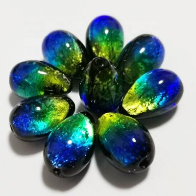 China Eco-Friendly Japanese Glass Beads Hot Sale in Okinawa Full Hole Wate Drop Glass Hand Crafted Okinawa Sea Glowing Firefly Beads for sale