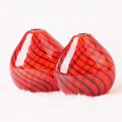 China Wholesale 21*19mm Heart Shaped Handmade Cavity Murano Glass Beads Murano Unique Blown Glass Beads Dangle Beads For Jewelry Making for sale