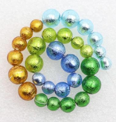 China 2mm Round Eco-friendly Hole Murano Lampwork Silver Aluminum Venetian Handmade Beads For Decoration for sale