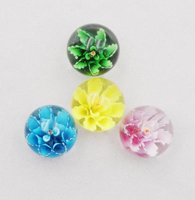 China Toys 20mm Chrysanthemum 3D Flower Ball Around Handmade Toy Glass Marbles 25mm Glass Flower Lampwork Marble Wholesale for sale