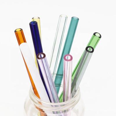 China Viable Handmade 8*200mm Heat Resistant Pyrex Pipette High Borosilicate Glass Straight Straws For Juice Coffee Milk Tea Drinking for sale