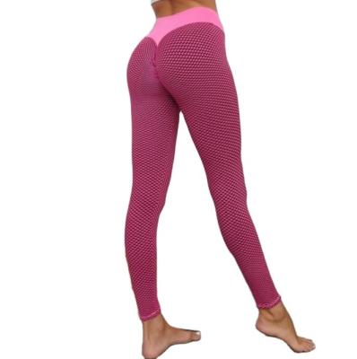 China 2022 Popular Breathable Honeycomb Fitness Leggings Design High Waist Slim Women's Yoga Pants Sports Gaiters for sale