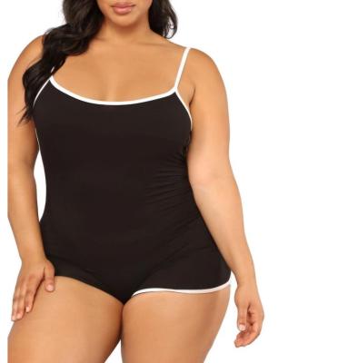 China Breathable Plus Size 5XL Women's Sexy Jumpsuit With Sleeveless Shorts Sexy Tight Sports Overalls for sale