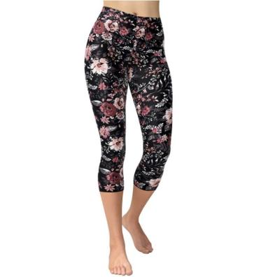 China Women's Pants 92% Soft Stretchy Polyester 8%Spandex Belly Butter Control Breathable Vintage Style Leggings Printing for sale