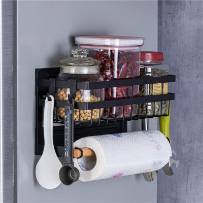 China Viable Spice Rack Organizer Single Tier Refrigerator Magnetic Spice Storage Shelf Easy To Install TheSide Storage Shelf Of The Refrigerator for sale