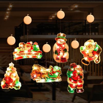 China Wholesale Christamas Home Decoration Led Sucker Window Hanging Light Christmas Window Decoration Led Sucker Light for sale