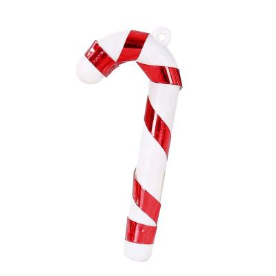 China Simple Plastic Decoration 6pcs/pack Christmas Hanging Canes Ornaments Christmas Candy Cane Christmas Tree Hanging for sale