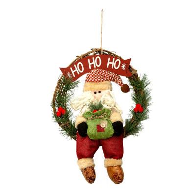 China Eco-friendly 40cm Modern Floral Christmas Door Wreath Wooden Christmas Garland Decoration for sale