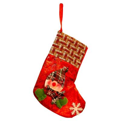 China Chirstmas Decor Wholesale Faux Snowflake Christmas Leather Medium Stockings for sale