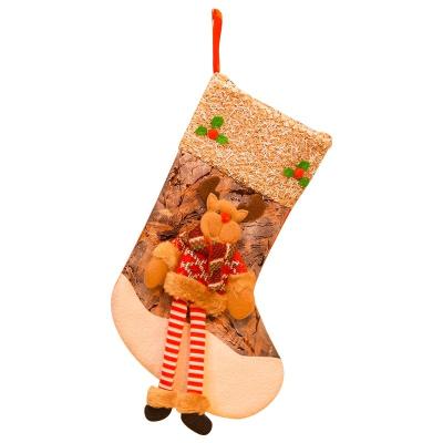 China Warm Chirstmas Decor Christmas Stocking Decoration Christmas Socks Candy Bag for sale