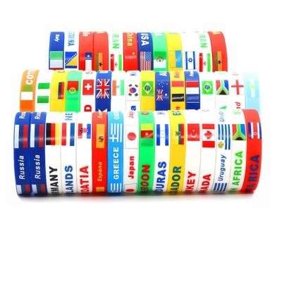 China 2022 CLASSIC World Cup National Flag Wristband Fashion Men Bracelets For Man Silicone Wristband for sale