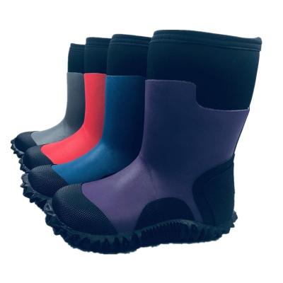 China New design waterproof decorative durable kids neoprene winter rubber boot kids snow rain boots for wholesale for sale