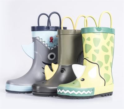 China New Color Printing Brand Kids Safety Waterproof Unisex Anti-skid Rubber Rain Boots For Kids for sale