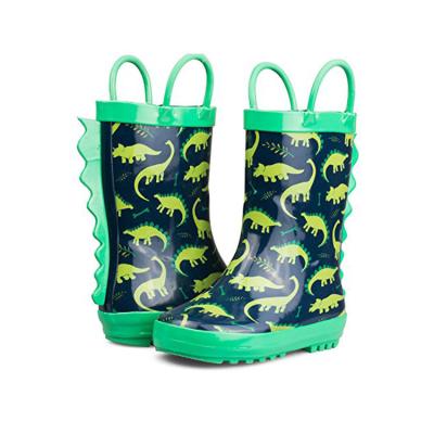 China Hot Selling Rubber Wellingtons Wholesale Hot Selling Rubber Shoe Boots Kids Rain Boots Anti-skid Decorative Durable Rain Boots Dinosaur Cartoon Waterproof Durable Half for sale