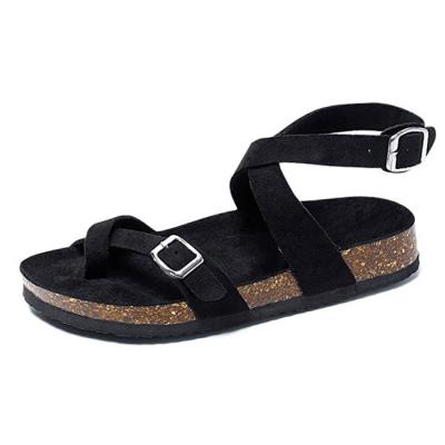 China Fashion News Buckle Strap Cork Sole Murah Latest Design Flat Slipper Sandal Customized Wholesale Flat Design PU Cheap Casual Shoes for sale