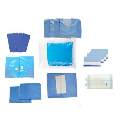 China Disposable sterile pediatric surgical angiography sergery medical supply laparotomy drape package for sale