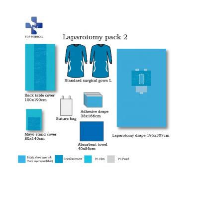 China Disposable Laparotomy Pack Sterile Disposable Surgical Laparotomy Drape Pack#2 For Hospital Use for sale