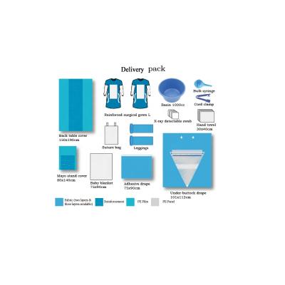 China For Natural Birth Surgery Use Disposable Sterile Factory Own Medical Product Surgical Delivery Sterile Drape Package Kit for sale