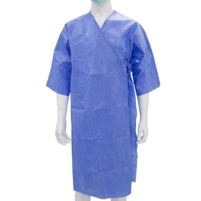 China Disposable kimono urine bag for pushing in the export-oriented unisex disposable short sleeve patient gown gowns for sale