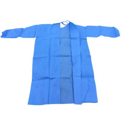 China Cotton Material Disposable Back Split Isolation Gowns Patient Exam Gown With Short Sleeves for sale