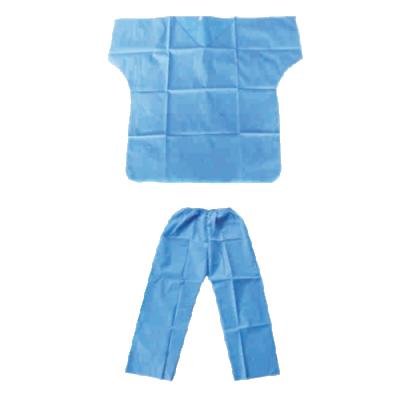 China Soft Disposable V Neck SMS Blue Scrub Suits With Short Sleeves for sale