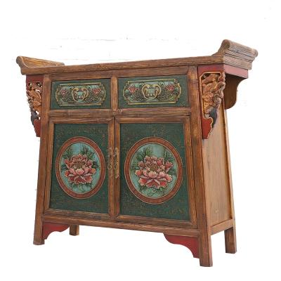 China Hand painted (height) two door two drawer adjustable sideboard. cabinet living room cut out cabinet for sale