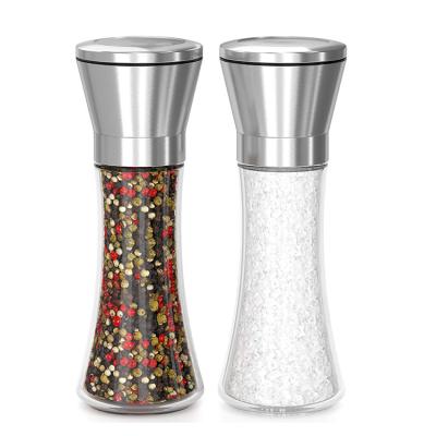 China Best viable glass adjustable stainless steel pepper salt grinder, pepper grinder for sale