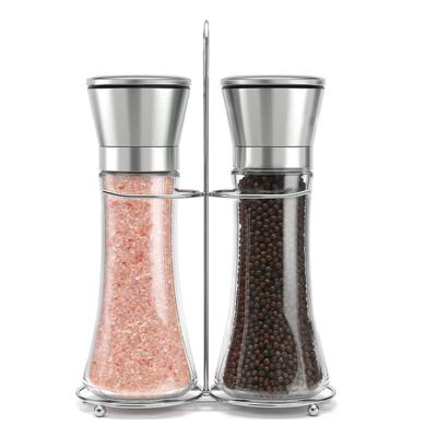 China Stainless Steel Viable Glass Kitchen Adjustable Salt Pepper Grinder, Pepper Grinder for sale