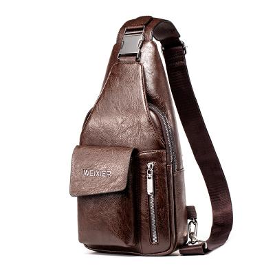 China Waterproof Fashion Men's Portable Cross - Body Bag Waterproof Outdoor Sports Multifunctional PU Chest Casual Bag for sale