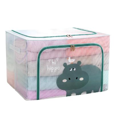 China Hot Selling Extra Large Household Viable Wardrobe Storage Box Foldable Cloth Storage Clothing Storage Box for sale