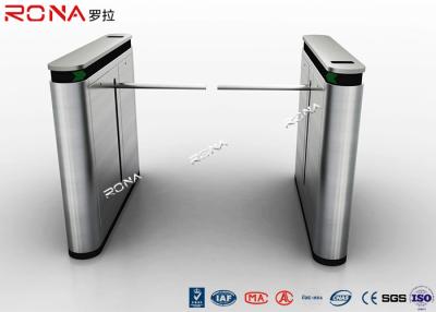 China Shopping Mall Drop Arm Turnstile Gate 304 Stainless Steel 2 RFID Readers Windows for sale