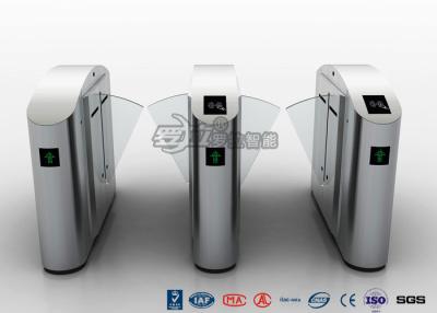 China High Speed Glass Lane Flap Barrier Gate Turnstile 304 Stainless Steel For Gym / Metro for sale