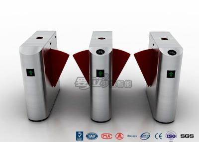 China Entrance Flap Pedestrian Turnstile Gate SUS 304 With Fingerprint Recognition System for sale