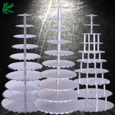 China Aluminum Alloy 10 Tiers Wedding Cake Display Tower, Round Cupcake Stand Tower For Big Party Event for sale