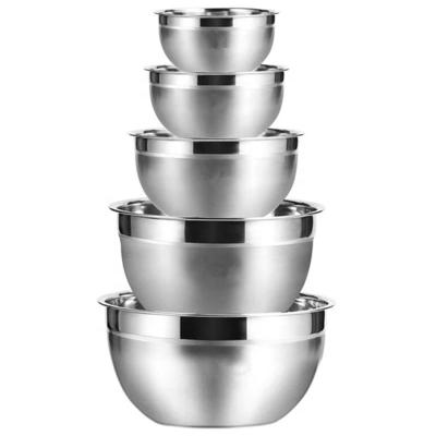 China Amazon Hot Sale Stainless Steel Mixing Bowls Salad Bowl Storage Set Kitchen Stocked Premium Salad Bowl for sale