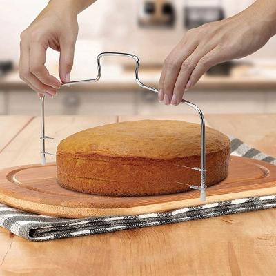 China Viable Adjustable Cake Leveler Stainless Steel 1-Wire Layer Cake Cutter and 2-Wire Leveler Cake Slicer for sale