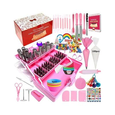 China Sustainable 359pcs Set 3-Layer Toolbox Piping Bags And Tips Set With Cake Decorating Supplies for sale