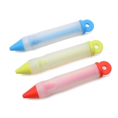 China Viable Silicone Cake Decorating Icing Tool Cookie Chocolate Writing Pen Pastry Pissing Nozzles for sale