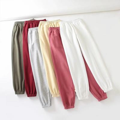 China Custom wholesale white anti-pilling jogger pants printed single high quality fleece cuff women bottom jogger pants for sale