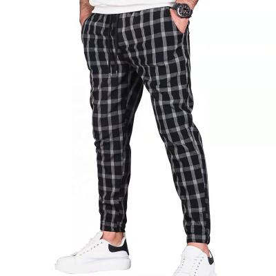 China OEM YS12223 anti-pilling men's harem pants jogger pants men hip hop fashion casual pencil plaid piled pants for men for sale