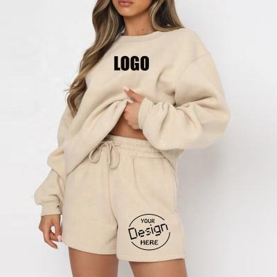 China Long Sleeves Women's Breathable Sweatsuit Sports Sweat Shorts and Casual Sweatshirt Streetwear Fashion Girls Tracksuits for sale