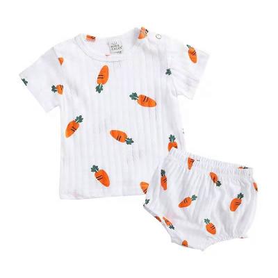 China Manufacturers YS12225 Baby Overall Summer Cotton Casual Soft T-shirt Shorts Newborn Baby T-shirt Set for sale