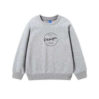 China Breathable Custom Logo Boys Deep Shear Solid Color Warm Blank Children's Crew Neck Hoodie Plain Pullover Kids Sweatshirt for sale