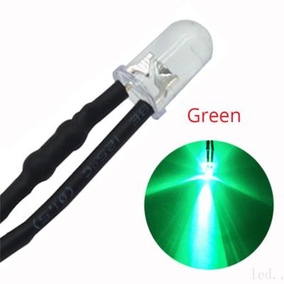 China Prewired Toy DC12V/24V 3mm Dip Led Prewired Prewired Pre Wired Indicator 20mm Red/Green/Blue/Yellow/White Cable Led Cable for sale