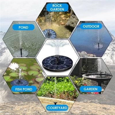 China Solar Mini Floating Fountain Waterfall Water Pump Light Home Outdoor Decoration Landscape Garden Led Solar Panel Powered for sale