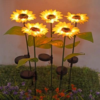 China Outdoor Solar Decorative LED Lights Outdoor Waterproof Garden Decorative Solar LED Sunflower Power Panel Light Sunflower Decorative Solar Lamp for sale